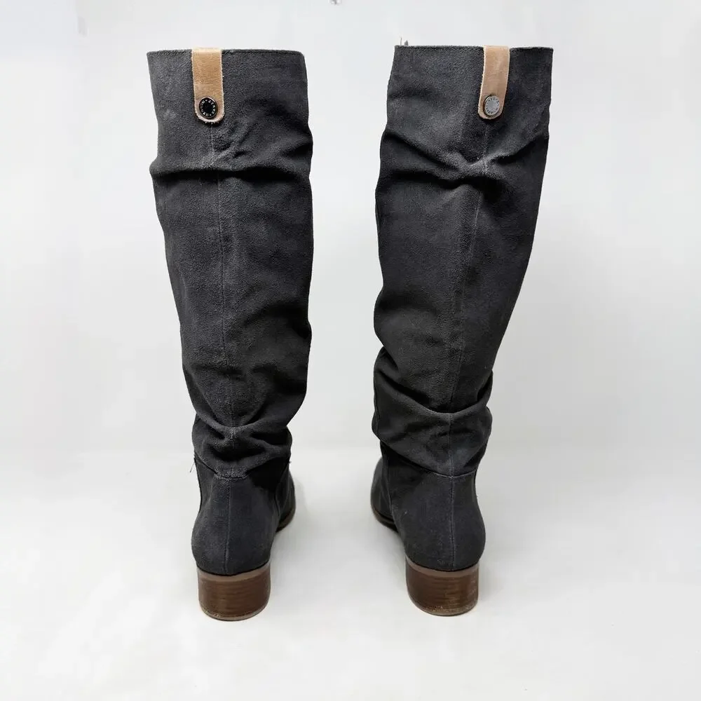 [Steve Madden] Gray Pondrosa Suede Leather Tall Knee High Slouchy Boots Size 9